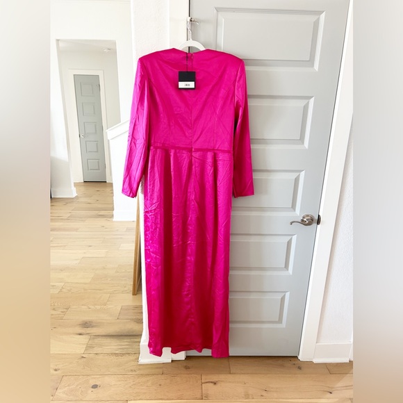 NWT Mac Duggal 26676 Structured Satin Bow Gown Magenta - Picture 3 of 8